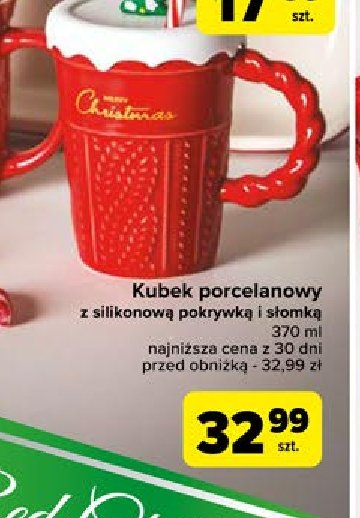 Kubek porcelanowy z silikonową pokrywką i słomką promocja