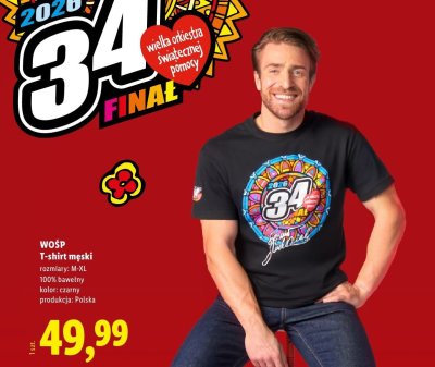 T-shirt męski rozmiary: M-XL 100% bawełny  promocja w Lidl