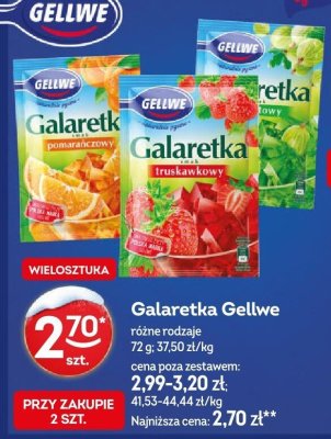 Galaretka Gellwe - truskawkowy promocja w Żabka