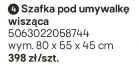 Szafka pod umywalkę wisząca Aruna promocja w Castorama