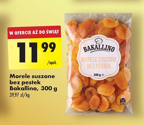 Morele suszone Bakallino promocja w Biedronka