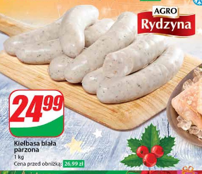 Kiełbasa biała parzona Agro rydzyna promocja w Dino