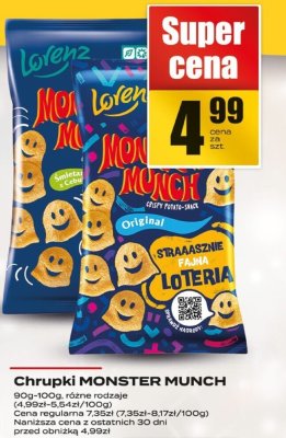 Chrupki Monster Munch różne rodzaje promocja w Supeco