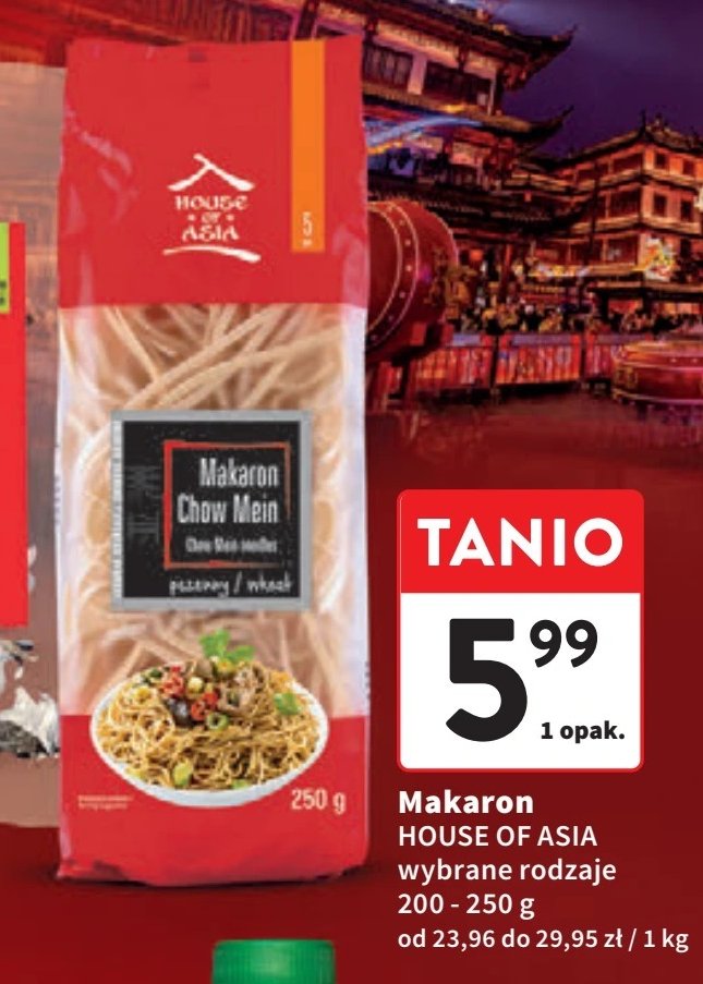 Makaron chow mein House of asia promocja w Intermarche