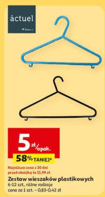 Wieszaki plastikowe 6-12 szt. różne rodzaje promocja w Auchan