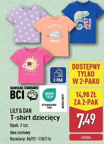 T-shirt dziecięcy 86/92-110/116 Lily & dan promocja w Aldi