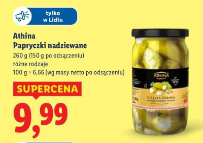 Papryczki nadziewane Athina, różne rodzaje promocja w Lidl