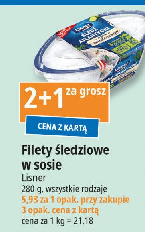 Śledź atlantycki w sosie śmietanowym Lisner promocja