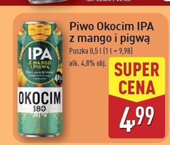 Piwo Okocim ipa mango z pigwą promocja w Aldi