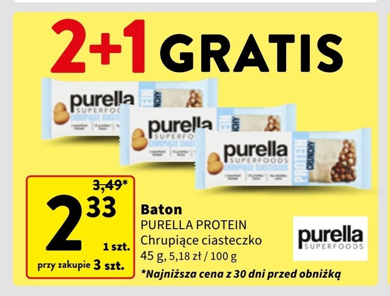 Baton chrupiące ciasteczko Purella superfoods Purella food promocja