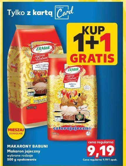 Makaron swojski czterojajeczny Eko-mak promocja w Kaufland