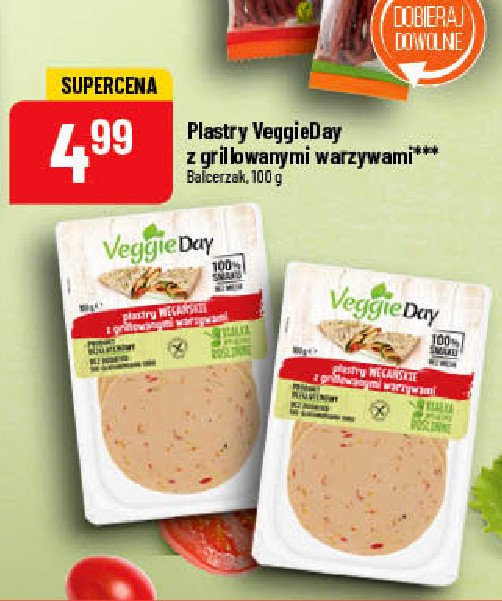 Plastry wegetariańskie z grillowanymi warzywami Veggieday promocja