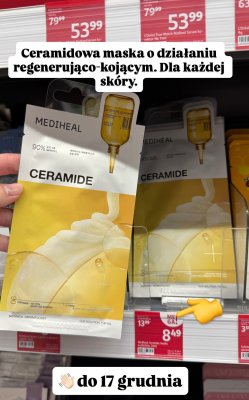 Maska Mediheal Ceramide o działaniu regenerująco-kojącym promocja w Rossmann