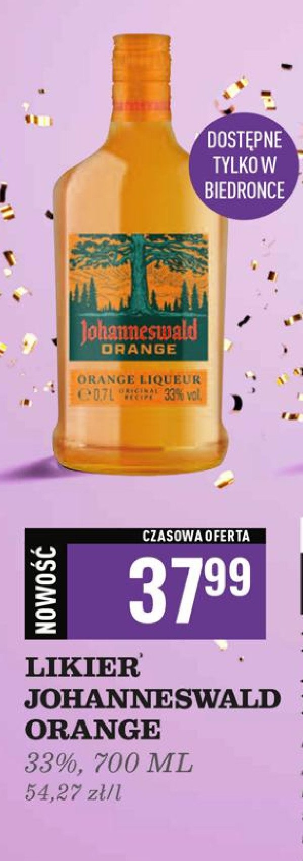 Likier pomarańczowy Johanneswald promocja