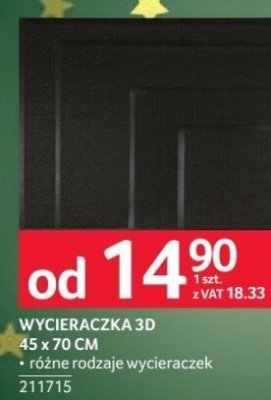 Wycieraczka 3D 45 x 70 cm promocja w Selgros