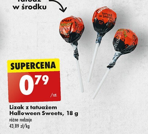 Lizak z tatuażem Halloween sweets promocja