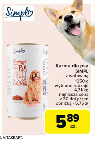 Karma w sosie z wołowiną Simpl promocja w Carrefour Market