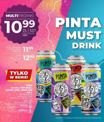 Piwo PINTA Must Drink QUICK LANE promocja w Duży Ben