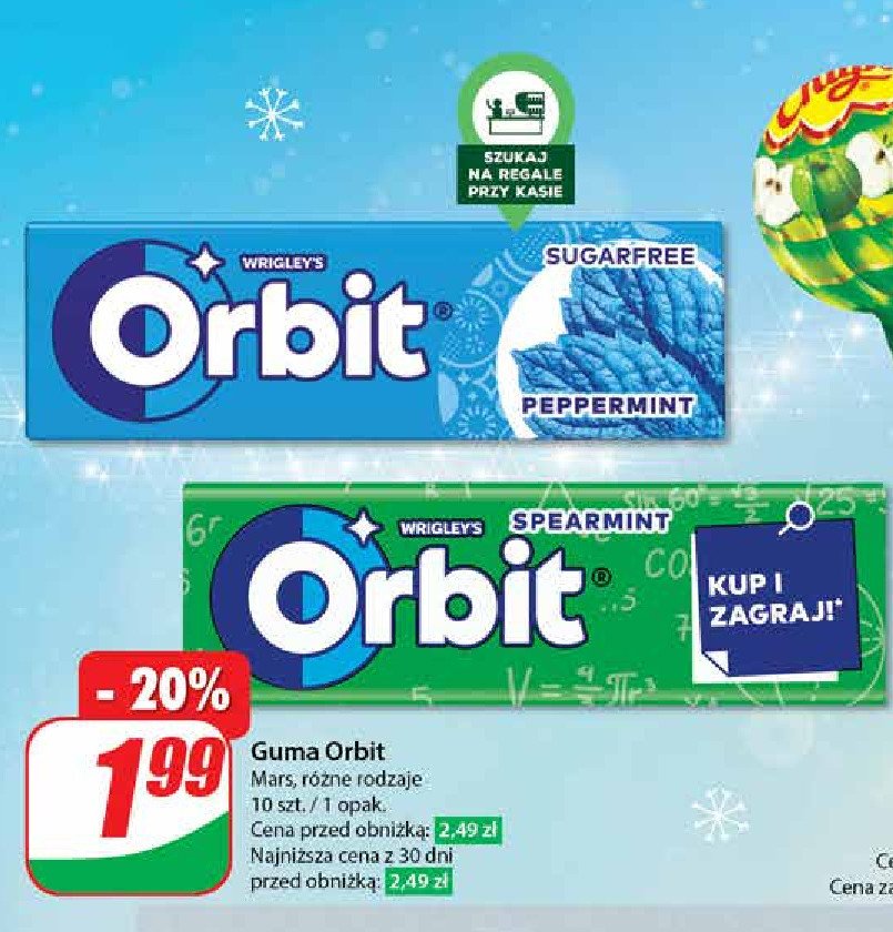 Guma do żucia peppermint drażetki Orbit promocja