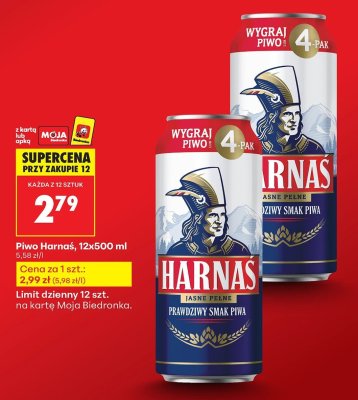 Piwo Harnaś Jasne Pełne promocja w Biedronka