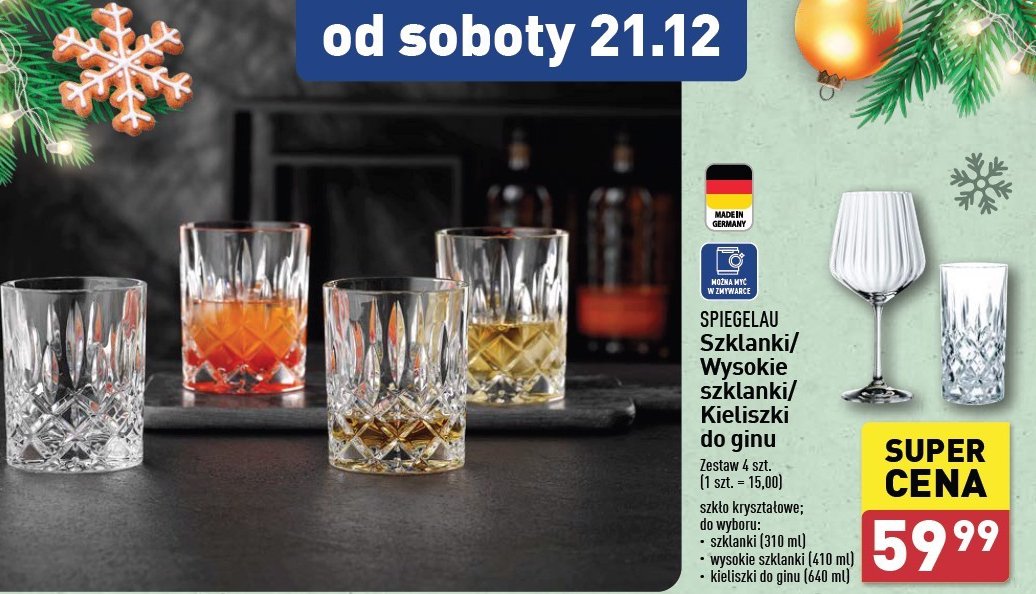 Kieliszki do ginu Spiegelau promocja w Aldi