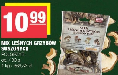 Mix leśnych grzybów suszonych Polgrzryb promocja w SPAR