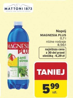 Napój MAGNESIA PLUS różne rodzaje promocja w Carrefour