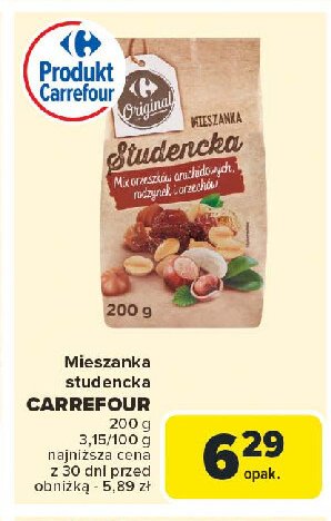 Mieszanka studencka Carrefour original promocja w Carrefour