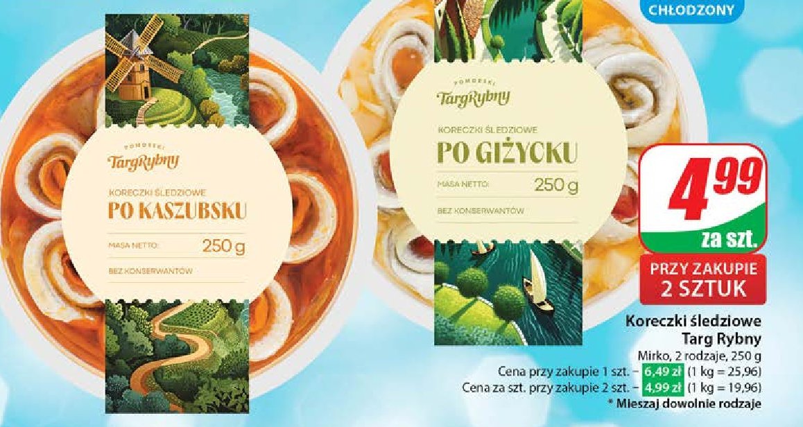 Koreczki śledziowe po giżycku Pomorski targ rybny promocja