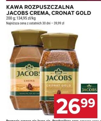 Kawa rozpuszczalna Jacobs Crema promocja w Stokrotka
