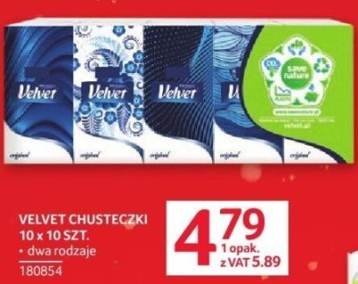Chusteczki Velvet 10 x 10 szt. promocja w Selgros
