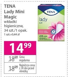 Wkładki higieniczne mini magic Tena lady promocja