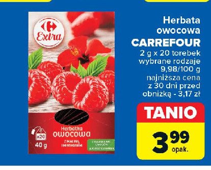 Herbatka malina i hibiskus Carrefour extra promocja