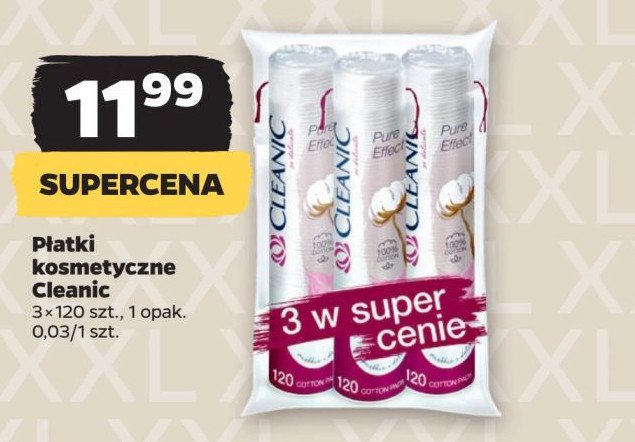 Płatki kosmetyczne pure effect okrągłe Cleanic promocja