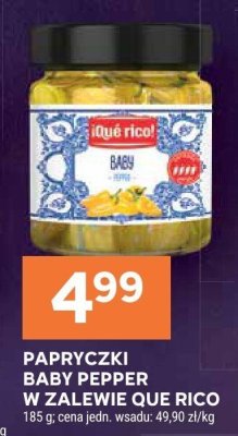 Papryczki Baby Pepper w żelu oliwie Que Rico promocja w Stokrotka