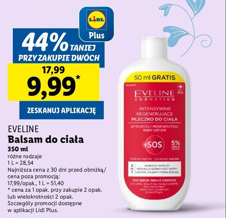 Mleczko multiregeneracyjne do ciała sos Eveline extra soft promocja w Lidl