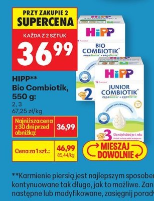 Mleko HiPP Bio Combiotik promocja w Biedronka