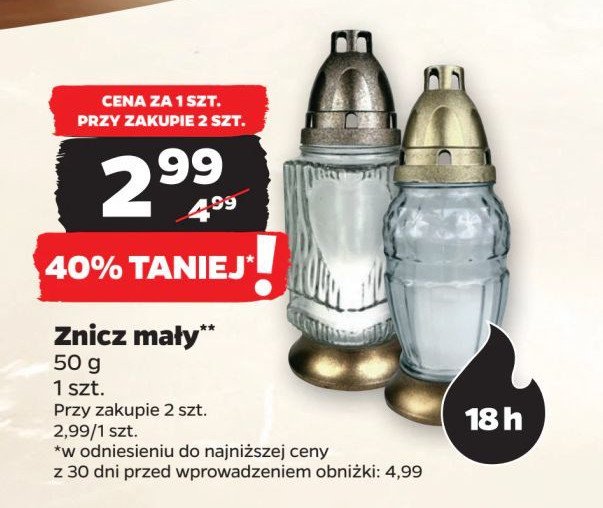 Znicz mały 18h promocja