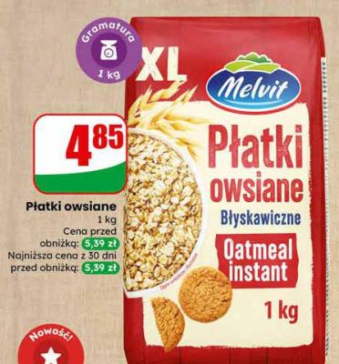 Płatki owsiane Melvit promocja w Dino