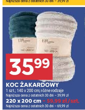 Koc żakardowy 200 x 220 cm promocja