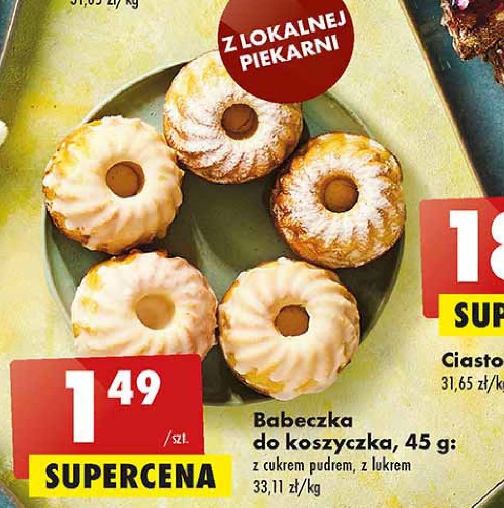 Babeczka do koszyczka z cukrem pudrem promocja