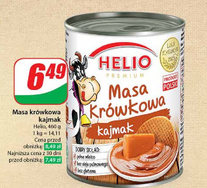 Masa krówkowa kajmak Helio promocja w Dino