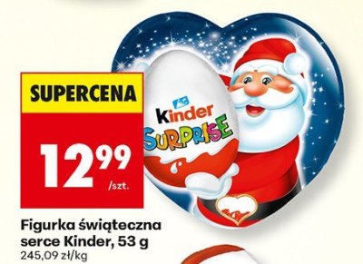 Figurka świąteczna serce Kinder, 53 g promocja w Biedronka
