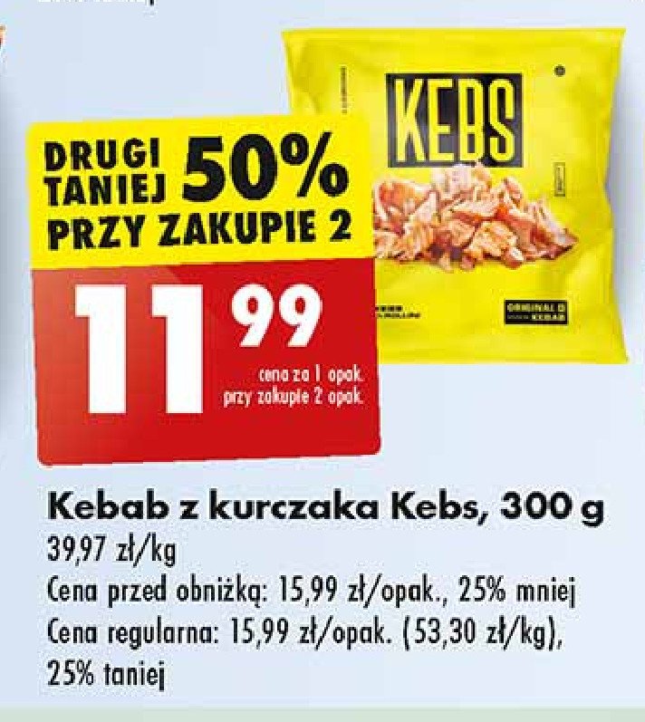 Kebab z kurczaka Kebs promocja w Biedronka