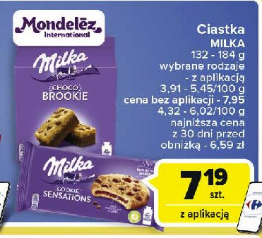 Ciastka z kawałkami czekolady Milka cookies sensations promocja