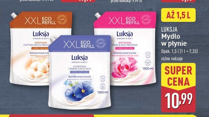 Mydło rose petal & milk proteins Luksja creamy promocja w Aldi