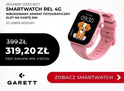 Smartwatch dziecięcy REL 4G różowy ZG-018319 Garett promocja w Prezenty