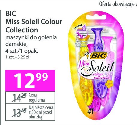 Maszynka do golenia Bic miss soleil colour collection promocja