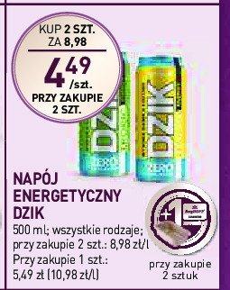 Napój energetyczny zero kalorii mango promocja