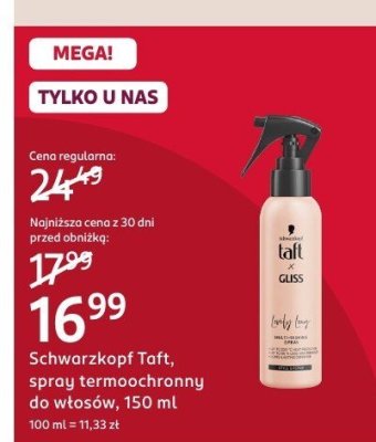 Spray termoochronny Schwarzkopf Taft do włosów, 150 ml promocja w Rossmann